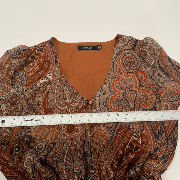 Lauren Ralph Lauren Paisley Print Tie Waist Crinkle Maxi Dress - Picture 8 of 8